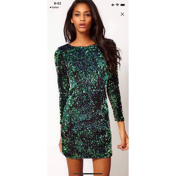 green iridescent dress
